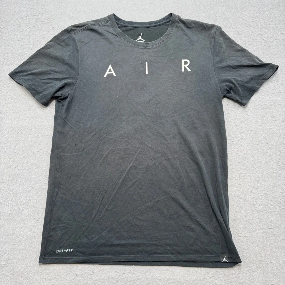 Air Jordan T-Shirt Men's Medium Black Dri-FIT Jumpman Basketball Athletic Sporty - Picture 1 of 5